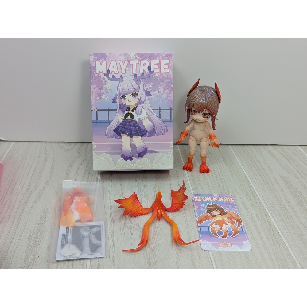 Maytree The Book of Beasts Nirvana Phoenix- Nie Pan Figure Orange Red Doll